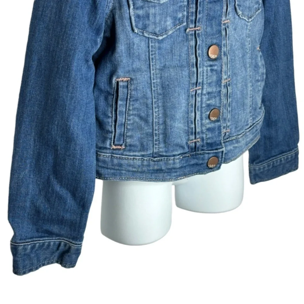 GAP Kids Jean Jacket Girls Size S Blue Snap Up Long Sleeve Denim‎ with Pockets